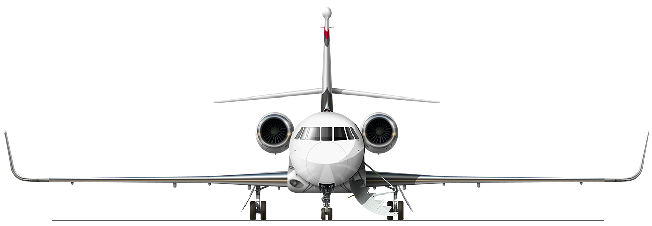 Private jet front view